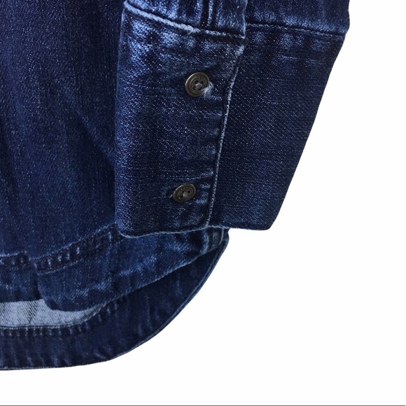 FREE PEOPLE Denim Tunic Top Jean Dress Neapolitan Dreams Lace Up Long Sleeve S - Picture 9 of 13